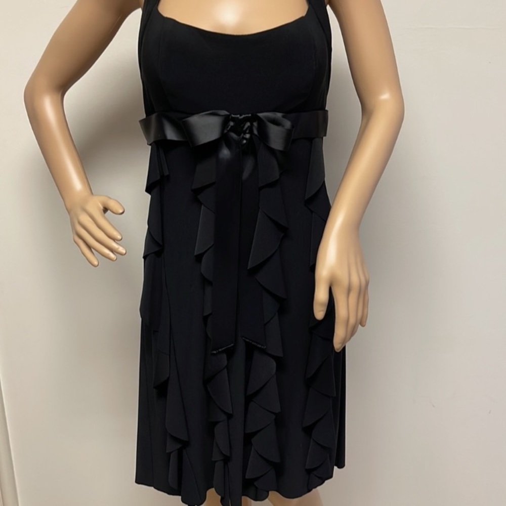 Betsy and Adam black ruffled cocktail dress. Size 6 great material